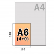 Листовка А6 верт. 130г/м2 (4+0)