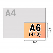 Листовка  А6 гор. 130г/м2 (4+0)